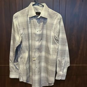 Jos. A. Banks grey plaid dress shirt.